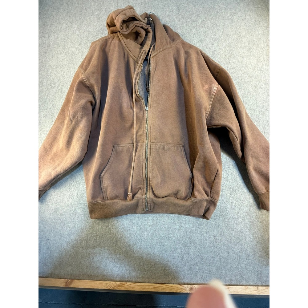 Brandy Melville Brown Oversized‎ Christy Full Zip Hoodie Sweatshirt One Size